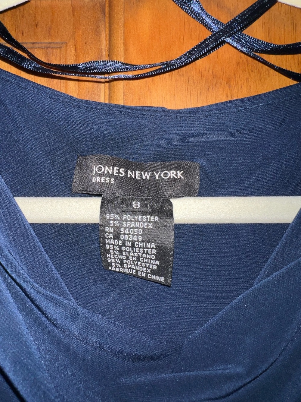 Jones New York Navy Draped Neck Women's Top